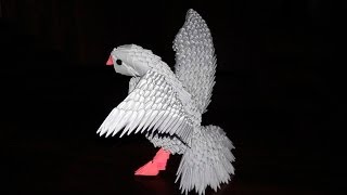 How to make a paper bird dove a pigeon 3D origami tutorial master class [upl. by Lanuk]