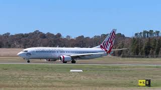 Virgin Australia 737 Takeoff Canberra Airport  Planespotting [upl. by Zeralda540]