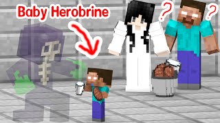 Baby Herobrine And A Weird Friend  Minecraft Animation [upl. by Burnsed]