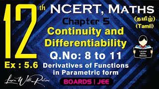 Continuity and Differentiability  QNo 8 to 11  Ex 56  Ch 5  Class 12  NCERT  Maths  Tamil [upl. by Lybis]