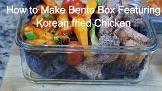 How to make Bento Box Lunch Featuring Korean fried chicken  AwkwardintheKitchen [upl. by Ainala318]