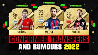 FIFA 23  NEW CONFIRMED TRANSFERS amp RUMOURS 🤪🔥 ft Messi Suarez Ziyech etc [upl. by Ahkihs]