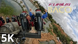 Furius Baco POV 5K60 FPS  PortAventura  Backseat [upl. by Odlauso]