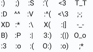 Meanings of All Simple Emoticons  Part 1  How to Type Emoticons in Text Messages amp Comments [upl. by Yvehc986]