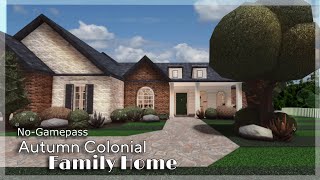 BLOXBURG  Autumn Colonial Family Home  NoGamepass  House Speedbuild [upl. by Yorick393]