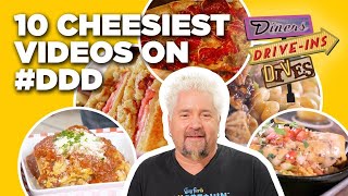 Top 10 Craziest CHEESY DDD Videos of All Time  Diners DriveIns and Dives  Food Network [upl. by Kcirrej]