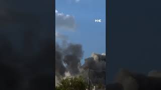 Israel strikes residential building in Nuseirat refugee camp [upl. by Irolam]