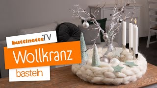 Adventskranz aus Wolle gestalten  buttinette TV DIY [upl. by Levison]