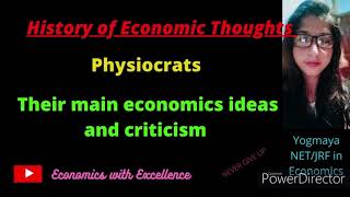 PhysiocratsEconomic ideas of Physiocrats and their critical Evaluation for NETJRF other exams [upl. by Anirahs]