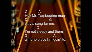 Mr Tambourine Man Bob Dylan style The Birds cover chords acoustic guitar lyrics [upl. by Lipscomb]