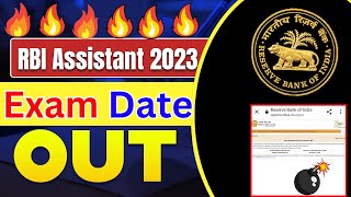 RBI Assistant Exam Date 2023 Out  RBI Assistant Preparation 2023 RBI assistant new exam date [upl. by Obadias349]