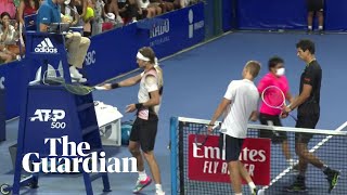 Alex Zverev thrown out of Mexican Open for hitting umpire’s chair [upl. by Ahsen]