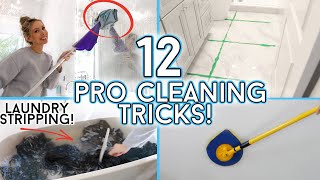 12 MINDBLOWING Cleaning Tips from PROFESSIONAL HOUSEKEEPERS [upl. by Attelrahc]