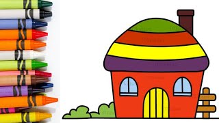 How To Draw An Igloo Tent Step By Step । Igloo Drawing  coloring amp painting for kids amp toddlers [upl. by Haleehs]