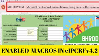 eIPCRF for SY 20222023 version 42  Enabled Macros in Excel [upl. by Urd]