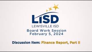 Finance Report Part II  LISD Board Meeting Excerpt [upl. by Lyrak]