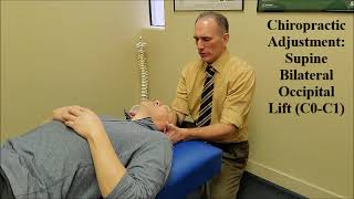 Chiropractic Adjustment Supine Bilateral Occipital Lift C0 C1 [upl. by Laenahtan683]