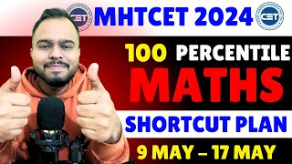 MHT CET 2024  SCORE 80 IN MATHS  SHORTCUT PLAN🔥🔥 9 MAY TO 17 may  IMPORTANT UPDATE [upl. by Renee]