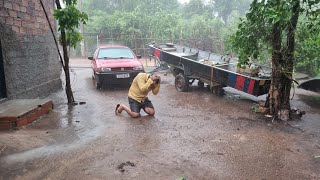 A TEMPESTADE QUASE LEVOU NOSSO BARRACO QUE SUFOCO [upl. by Carilyn]