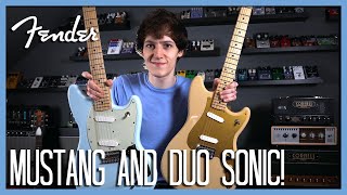 2 NEW AFFORDABLE FENDER GUITARS Player Series Duo Sonic and Mustang  Fender Guitar Demo [upl. by Acinoreb]