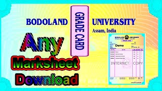 Bodoland University BA Marksheet Download  Any Grade Card Downloading Bodoland University for BA [upl. by Lianna]