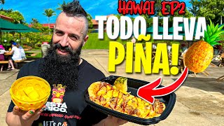 24 HORAS COMIENDO TODO CON PIÑA EN HAWAI [upl. by Etnovert]