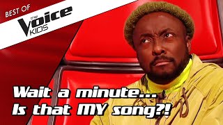 TOP 10  Incredible Blind Auditions with COACH SONGS in The Voice Kids [upl. by Jaine]