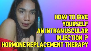 How to give yourself an intramuscular injection  HORMONE REPLACEMENT THERAPY Phenokinon quotFquot [upl. by Coriss]