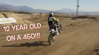 12 YEAR OLD ON A 450 [upl. by Knarf]