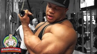 Phil Heaths One Arm Tricep Press Down  Tricep Exercise 4 [upl. by Letisha942]