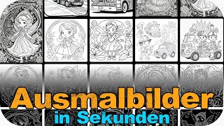 Ausmalbilder für Kinder selber erstellen  Kinder Malbuch mit KI  Tutorial deutsch [upl. by Anahsat278]