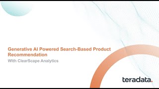 Generative AI Powered SearchBased Product Recommendation  ClearScape Analytics Experience Demo [upl. by Abdel992]