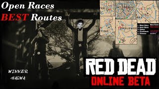 Open Races BEST Routes  Red Dead Online Beta  How to win more Horse Races [upl. by Esinehc]