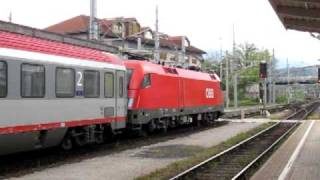 Eurocity 113 Siegen  Klagenfurt  Zagreb hauled and pushed by ÖBB1116 at Villach Hbf [upl. by Niwre]