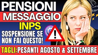 🔴 INPS BLOCCO PENSIONI AUMENTI AGOSTO 👉 SETTEMBRE SOSPENSIONI RIMBORSI 730 amp ALTRO✅ [upl. by Anida]