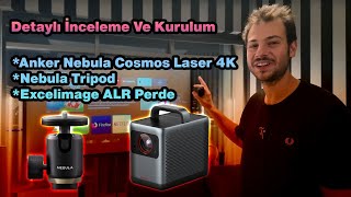 Anker Nebula Cosmos Laser 4K amp Nebula Tripod amp Excelimage 85quot ALR Perde İncelemesi [upl. by Schott994]