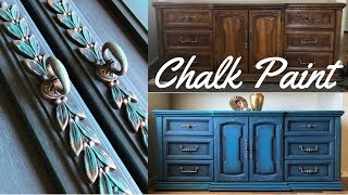 DIY Dresser Makeover w Annie Sloan Chalk Paint Aubusson Blue [upl. by Sucramal]