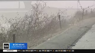 Powerful winds creates dust storm in Ontario threatens to shut off power to Corona residents [upl. by Gayleen217]