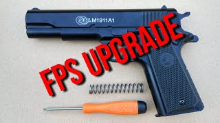 FPS Upgrade on Airsoft Colt 1911 A1 Spring Pistol Penetration Test and Assembly [upl. by Fredela]