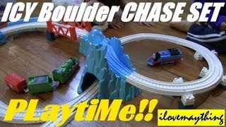 Thomas Trackmaster Motorized Engines  ICY Boulder Chase Set Playtime [upl. by Olympia]