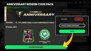 NEW ANNIVERSARY REDEEM CODE IS HERE 👀🤫 FREE 102 LAMINE YAMAL 🆓 HURRY UP REDEEM BEFORE ITS EXPIRED [upl. by Giraud625]