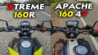 2024 Hero Xtreme 160R 4V vs Apache 160 4V Ride Comparison Review  Which is Better 160cc Bike [upl. by Atoel180]