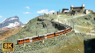 Gornergrat Bahn Zermatt The Most Scenic Train Ride in Switzerland 8K [upl. by Nykal]