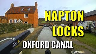 The Napton lock flight  A Narrowboat Journey on the Oxford canal [upl. by Ynohtnad]