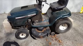 Removing deck from a craftsman mower [upl. by Og]