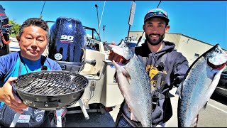 Sushi Chef HIRO Catches FIRST SALMON and Tries my Smoked Salmon Recipe [upl. by Eulau]