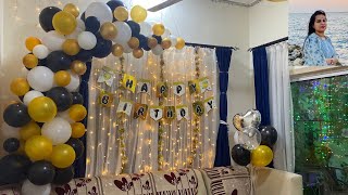 Balloon decoration ideas for birthday party  black and gold balloon decoration ideas [upl. by Biddick]