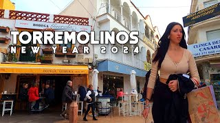 Torremolinos Spain New Year January 2024 Town Update Costa del Sol  Málaga 4K [upl. by Zucker]