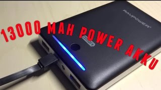 RAVPOWER Externer 13000 mAh Akku mit Taschenlampe im Test  Power to GO [upl. by Divine]