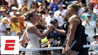 2018 US Open highlights No 1 Simona Halep upset in 1st round by Kaia Kanepi  ESPN [upl. by Aroved]